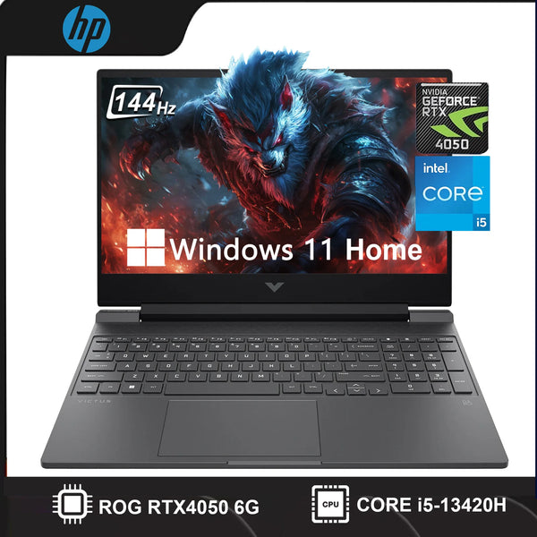 HP Newest Victus 15 RTX 4050 Gaming Laptop，Intel i5-13420H, 15.6'' FHD 144HZ Display, Up to 64G RAM,2TB SSD, Win 11 Pro, Mouse