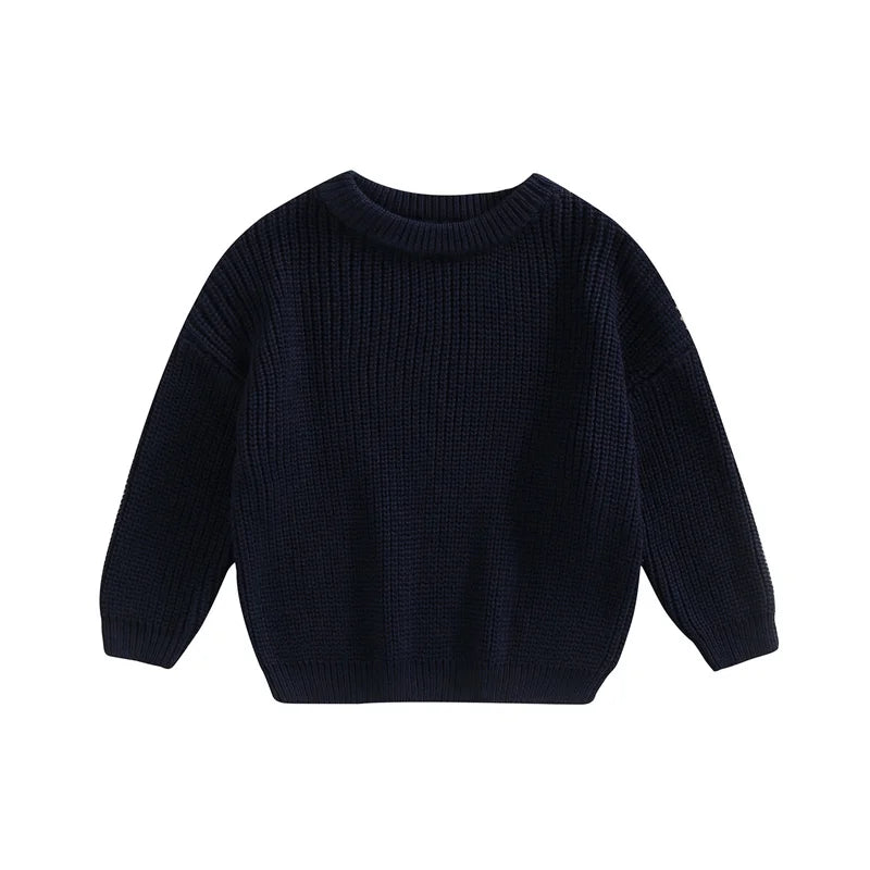 Newest Newborn Baby Girl Boy Knitted Long Sleeve Autumn Winter Sweater Solid Loose Pullover Casual Tops Kids Clothes 3M-5Y