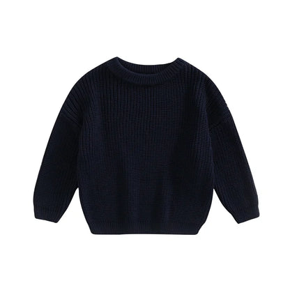 Newest Newborn Baby Girl Boy Knitted Long Sleeve Autumn Winter Sweater Solid Loose Pullover Casual Tops Kids Clothes 3M-5Y