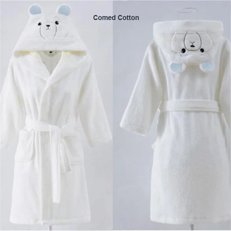 Pure cotton Children Robes Soft Baby Bathrobe Cute Animal Cartoon Babies Blanket Kids Hooded Bathrobes Toddler Bath Towel