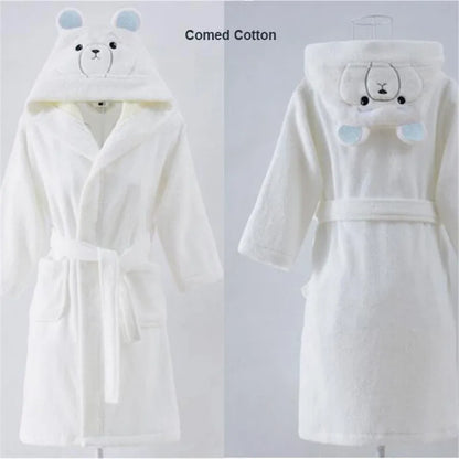 Pure cotton Children Robes Soft Baby Bathrobe Cute Animal Cartoon Babies Blanket Kids Hooded Bathrobes Toddler Bath Towel