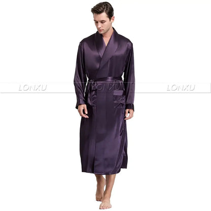 Mens  Silk  Satin  Robes  Bathrobe  Nightgown  Sleepwear  Pajamas  Pyjamas  S~3XL  Plus__Fit All Seasons