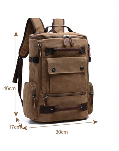 Men's Backpack Vintage Canvas Backpack School Bag Men's Travel Bags Large Capacity Backpack Laptop Backpack Bag Rucksack