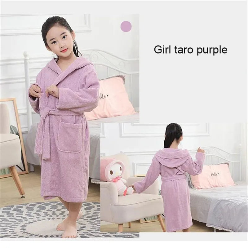 Pure cotton Children Robes Soft Baby Bathrobe Cute Animal Cartoon Babies Blanket Kids Hooded Bathrobes Toddler Bath Towel