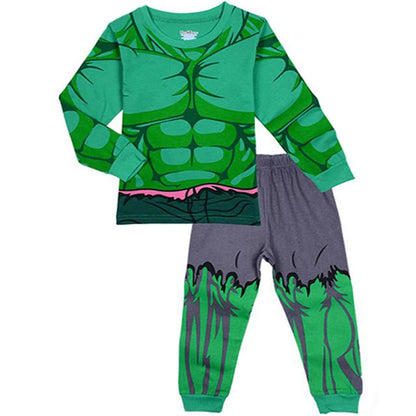 2pcs/set New Kids Pajamas SpiderMan Sets Baby Girls Boys Clothes Pijamas Hulk Cartoon Long Sleeve Tshirt+Pants Set Home Costume