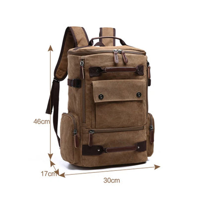 Men's Backpack Vintage Canvas Backpack School Bag Men's Travel Bags Large Capacity Backpack Laptop Backpack Bag Rucksack