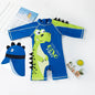 Baby Swimsuit One-Piece Bathing Suit Boy with Sun Cap UPF50 UV Protection Long Sleeve Dinosaur Children's Swimwear for Toddlers