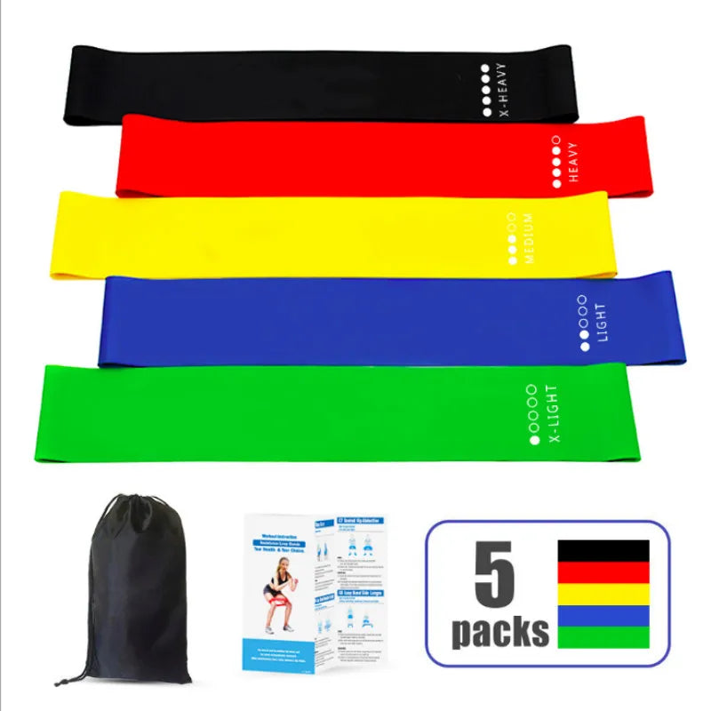 1 Pc Yoga Resistance Bands Fitness Pilates Sport Training Elastic Rubber Bands 0.35mm-1.1mm Rubber Gum Gym Workout Equipment