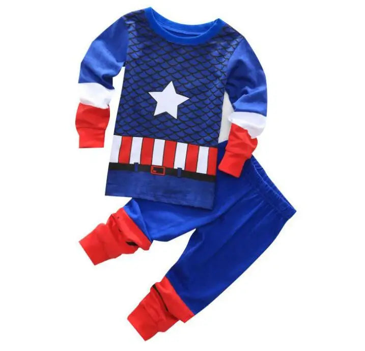 2pcs/set New Kids Pajamas SpiderMan Sets Baby Girls Boys Clothes Pijamas Hulk Cartoon Long Sleeve Tshirt+Pants Set Home Costume