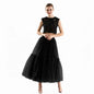 Maxi Long Tulle Skirts for Women Black Gothic Pleated Skirt Casual Party Fairycore Summer Winter Jupe Longue Falda Mujer