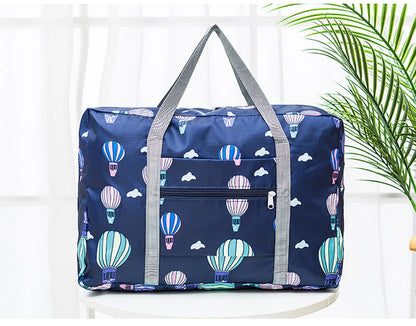 Nylon Foldable Duffel Bag Travel Organizer Weekend Hand Bags Portable Suitcases Large Travel Clothing Storage Bag Women's Tote