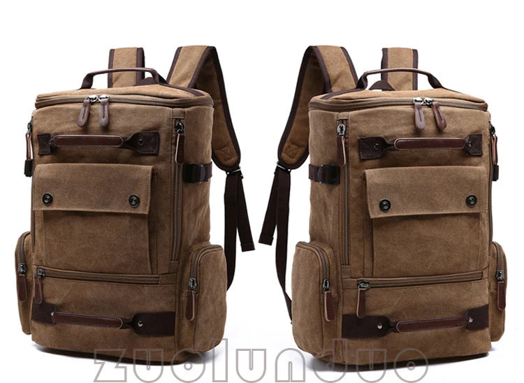 Men's Backpack Vintage Canvas Backpack School Bag Men's Travel Bags Large Capacity Backpack Laptop Backpack Bag Rucksack