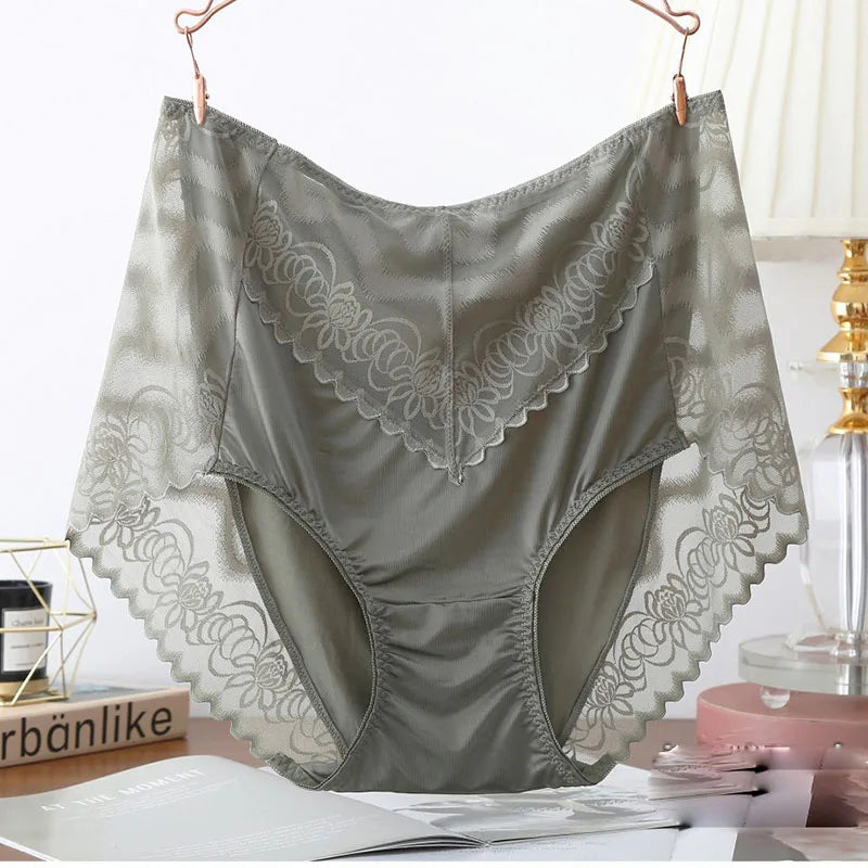 Sexy Lingerie Female Seamless Panties Super Large Underwear Women High Waist Lace Hollow Out Underpants Plus Size 5XL Brief