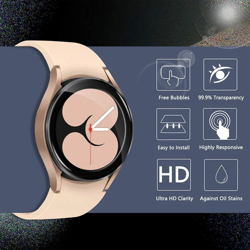 Protective Film for Samsung Galaxy Watch 4 40mm 44mm Soft Glass Full Cover smartwatch Galaxy Watch4 Screen Protector accessories