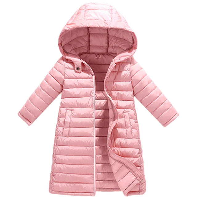 Children Down Coat Winter Teenager Thickened Hooded Cotton-padded Parka Coat Kids Warm Long Jackets Toddler Kids Outerwear