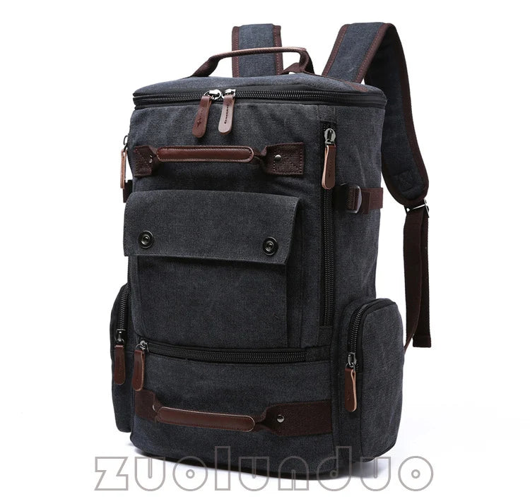 Men's Backpack Vintage Canvas Backpack School Bag Men's Travel Bags Large Capacity Backpack Laptop Backpack Bag Rucksack