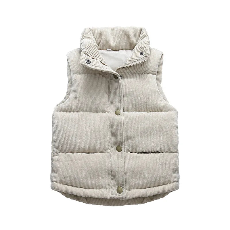 Autumn Girls Warm Vest Winter Boys Thicken Waistcoat Kids Outerwear Baby Vest Children Teens Cotton Jackets Vest For 3-10 Years