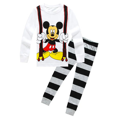 2025 New Boys Long Sleeve Pyjamas Kids Mickey Pajamas Baby Cotton Pijama Children Sleepwear Girls Clothing Sets Baby Wears