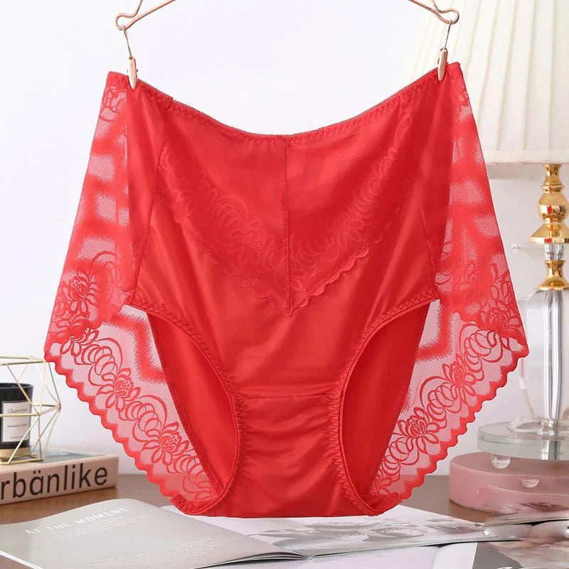 Sexy Lingerie Female Seamless Panties Super Large Underwear Women High Waist Lace Hollow Out Underpants Plus Size 5XL Brief