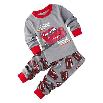 2pcs/set Spring Autumn Boys Girls Long Sleeved Lightning Mcqueen Sleepwear Kids Pajamas 95 Cars Cartoon Children's Pyjama