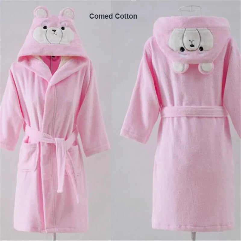 Pure cotton Children Robes Soft Baby Bathrobe Cute Animal Cartoon Babies Blanket Kids Hooded Bathrobes Toddler Bath Towel