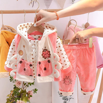 Princess girls thin cotton lace three piece suit