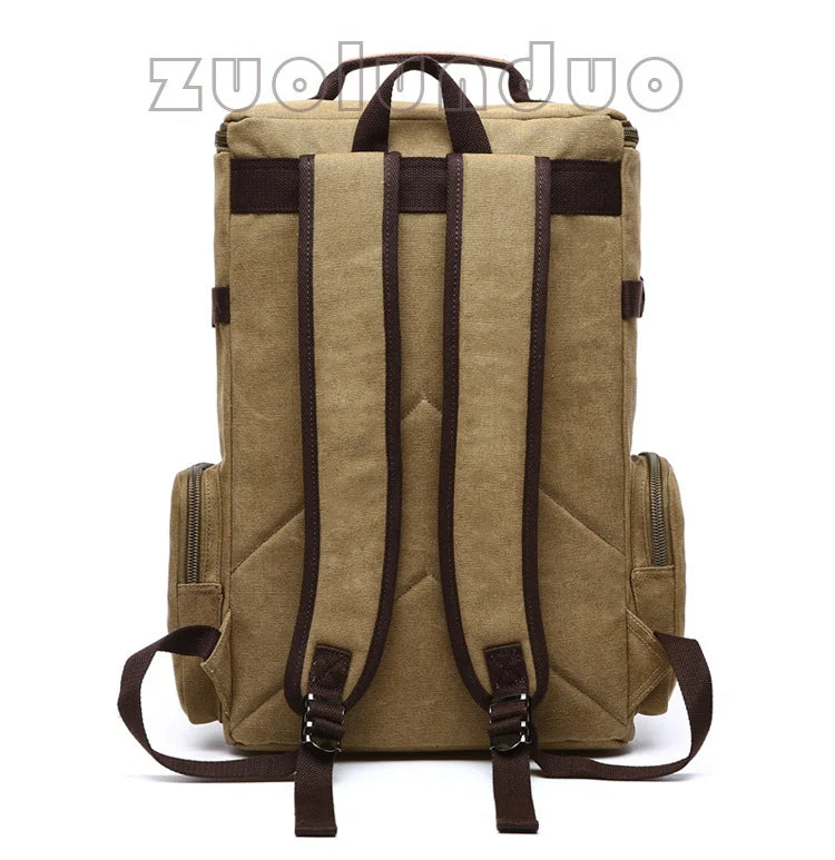 Men's Backpack Vintage Canvas Backpack School Bag Men's Travel Bags Large Capacity Backpack Laptop Backpack Bag Rucksack