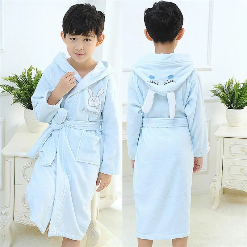 Pure cotton Children Robes Soft Baby Bathrobe Cute Animal Cartoon Babies Blanket Kids Hooded Bathrobes Toddler Bath Towel