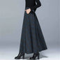 Mom High Waist Woolen plaid Skirts Autumn Winter Women's 3XL Wool Maxi Skirts Female Fashion Casual Long Streetwear