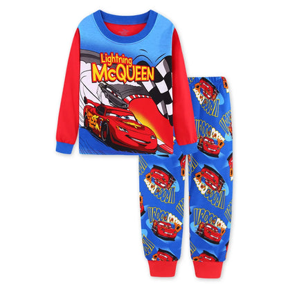 2pcs/set Spring Autumn Boys Girls Long Sleeved Lightning Mcqueen Sleepwear Kids Pajamas 95 Cars Cartoon Children's Pyjama