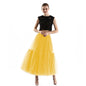 Maxi Long Tulle Skirts for Women Black Gothic Pleated Skirt Casual Party Fairycore Summer Winter Jupe Longue Falda Mujer