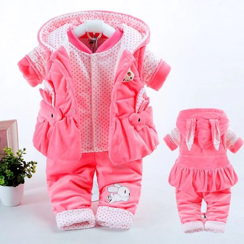 Baby girl's thin cotton three-piece suit