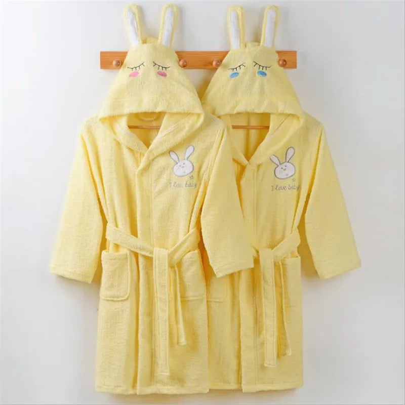 Pure cotton Children Robes Soft Baby Bathrobe Cute Animal Cartoon Babies Blanket Kids Hooded Bathrobes Toddler Bath Towel