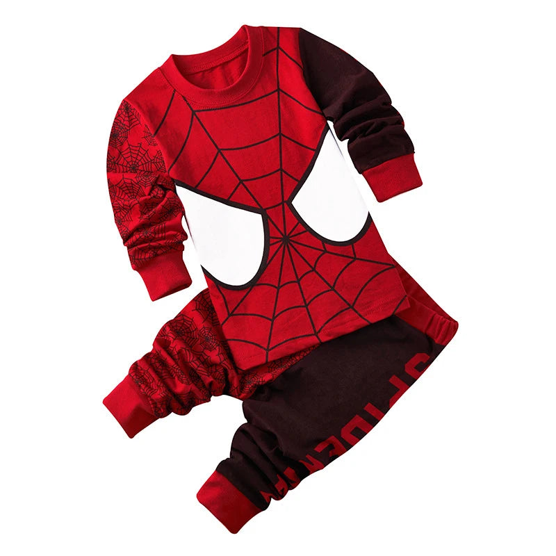 2pcs/set New Kids Pajamas SpiderMan Sets Baby Girls Boys Clothes Pijamas Hulk Cartoon Long Sleeve Tshirt+Pants Set Home Costume