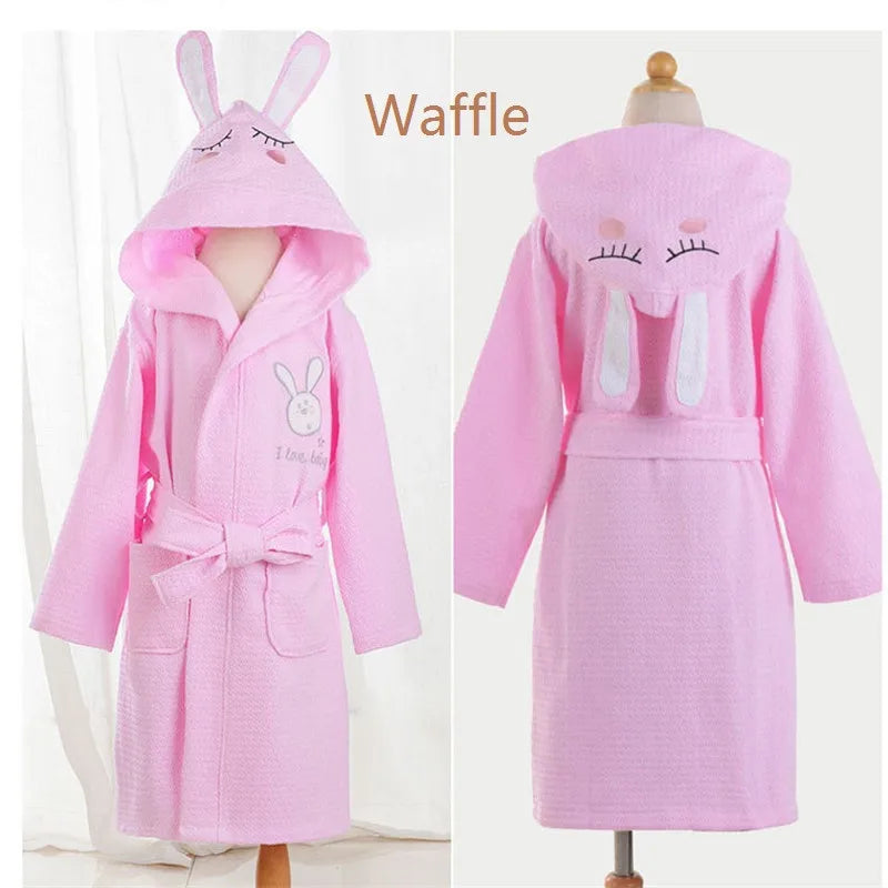 Pure cotton Children Robes Soft Baby Bathrobe Cute Animal Cartoon Babies Blanket Kids Hooded Bathrobes Toddler Bath Towel