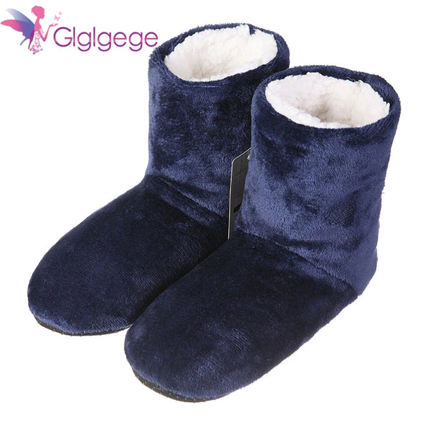 Glglgege High Quality Winter Warm Shoes Skid Soft Bottom Indoor Home Shoes Warm Plush Indoor Boots For Men Women Floors Shoes