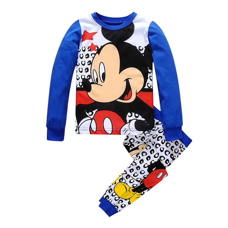 2025 New Boys Long Sleeve Pyjamas Kids Mickey Pajamas Baby Cotton Pijama Children Sleepwear Girls Clothing Sets Baby Wears