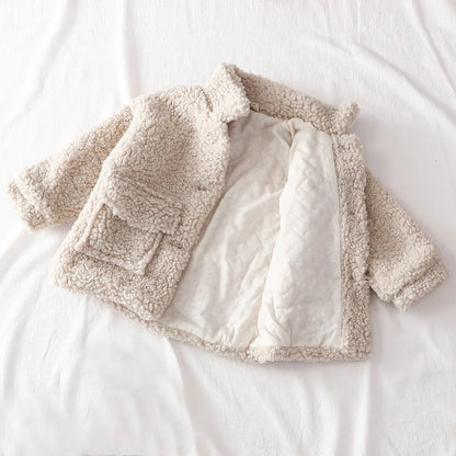 Fashion Baby Girl Boy Winter Jacket Thick Lamb Wool Infant Toddler Child Warm Sheep Like Coat Baby Outwear Cotton 1-8Y