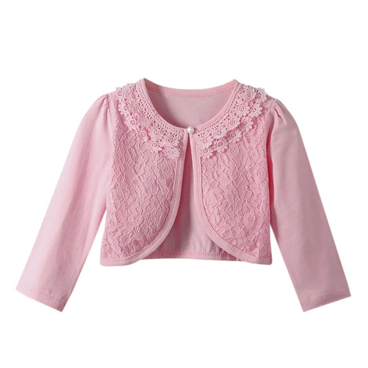 Girls Lace Shrug Coat Toddler Kids Baby Little Girls Lace Princess Bolero Cardigan Shrug Tops Clothes ropa de niños 2 a 9 años