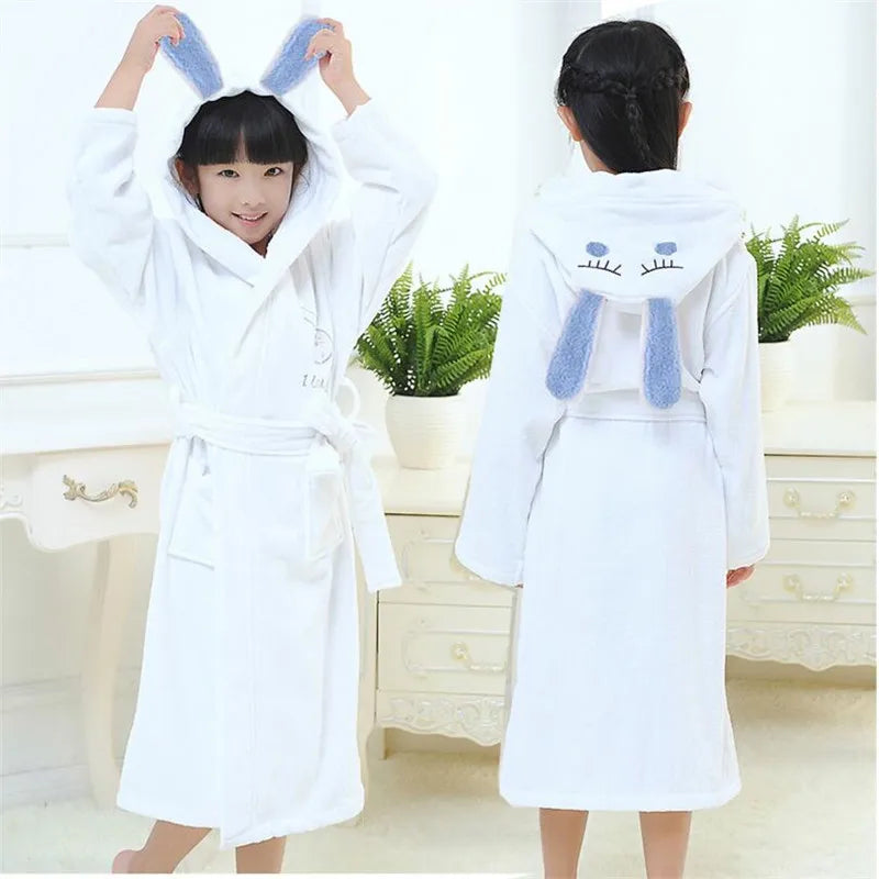 Pure cotton Children Robes Soft Baby Bathrobe Cute Animal Cartoon Babies Blanket Kids Hooded Bathrobes Toddler Bath Towel