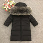 Children Girl boy Winter real fur thickened down jackets 90 down Long Coat jacket overcoat baby kids clothing -30 outwear ws1245