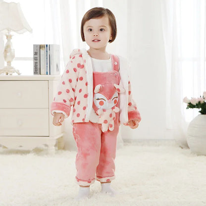 Baby girl lovely cotton-padded jacket suits