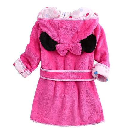 Children's Robes Kids Hooded Pajamas Clothes Child Boys Fleece Warm Bathrobes Girls Nightgowns Clothing Set Cartoon Sleepwear