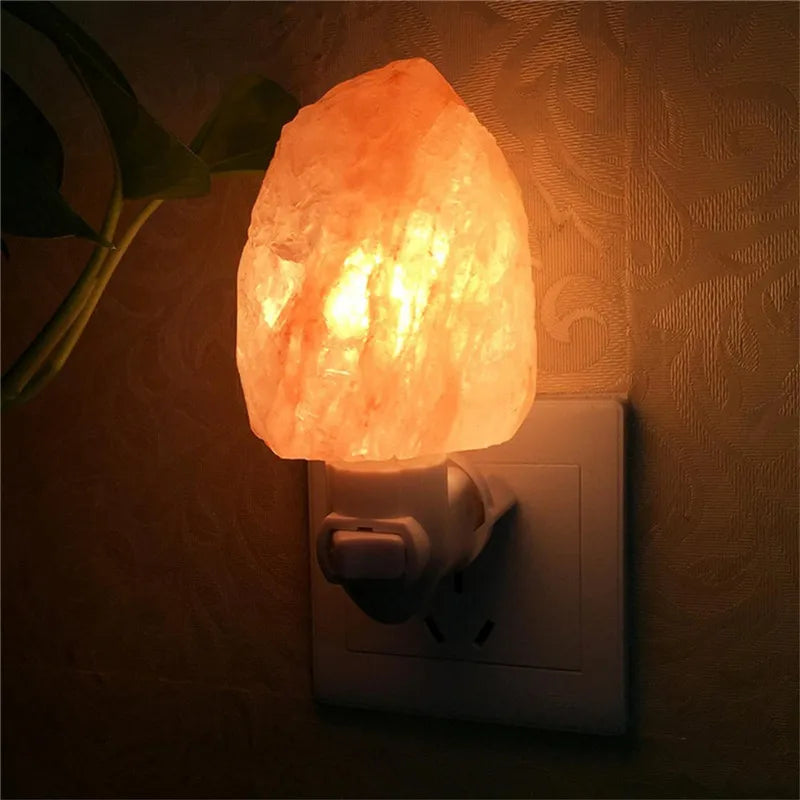 Natural Himalayan Salt Lamp Night Warm Mood Light Crystal Rock Bedside LED for Room Decoration