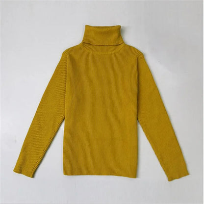 Baby Girls Winter Turtleneck Knitted Sweaters Clothes 2025 Autumn Children Boys Pullover Kids Knitwear