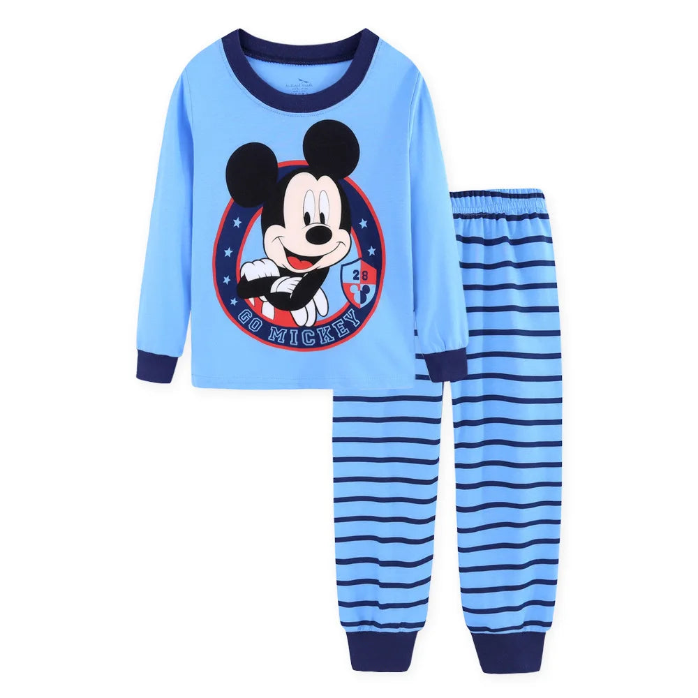 2025 New Boys Long Sleeve Pyjamas Kids Mickey Pajamas Baby Cotton Pijama Children Sleepwear Girls Clothing Sets Baby Wears