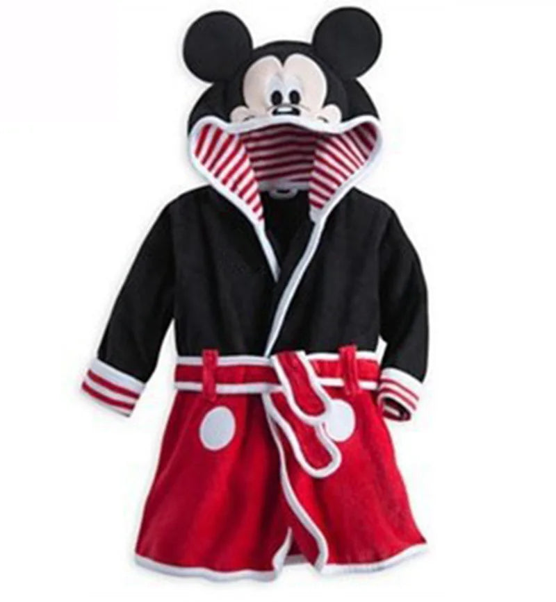 Children's Robes Kids Hooded Pajamas Clothes Child Boys Fleece Warm Bathrobes Girls Nightgowns Clothing Set Cartoon Sleepwear