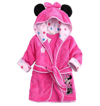 Children's Robes Kids Hooded Pajamas Clothes Child Boys Fleece Warm Bathrobes Girls Nightgowns Clothing Set Cartoon Sleepwear