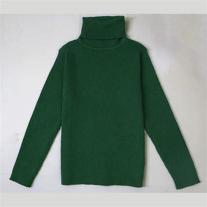 Baby Girls Winter Turtleneck Knitted Sweaters Clothes 2025 Autumn Children Boys Pullover Kids Knitwear