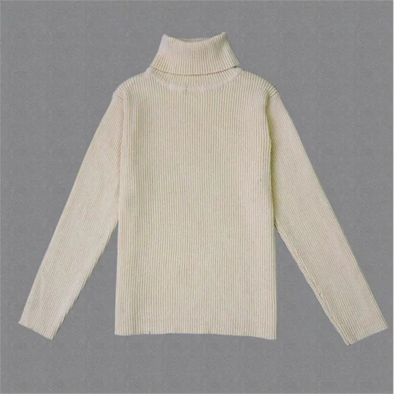 Baby Girls Winter Turtleneck Knitted Sweaters Clothes 2025 Autumn Children Boys Pullover Kids Knitwear